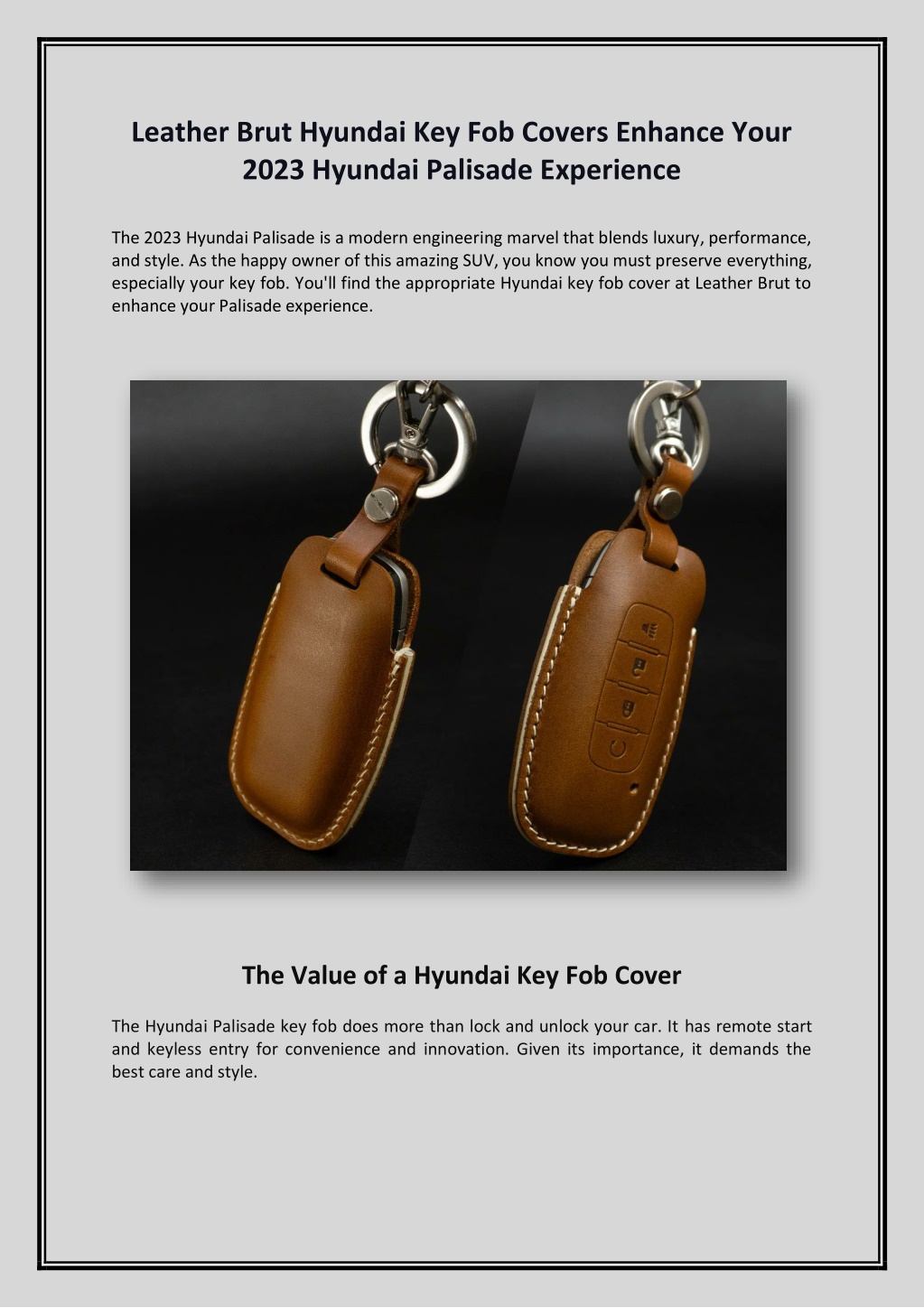 PPT Leather Brut Hyundai Key Fob Covers Enhance Your 2023 Hyundai