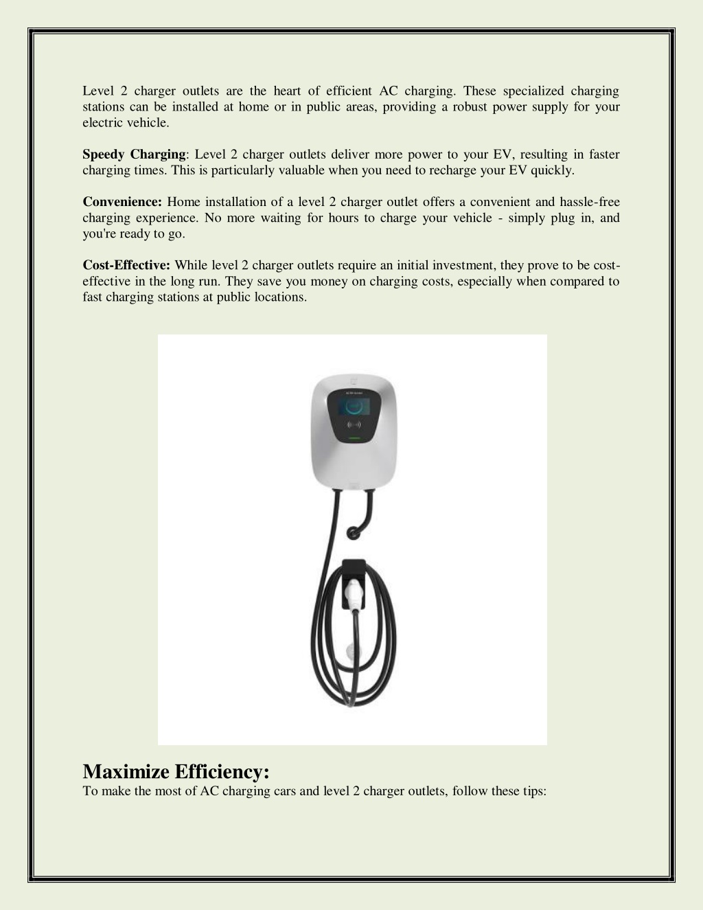 PPT - Ac Car Charging - Level 2 Charger Outlet for Sale New PowerPoint ...