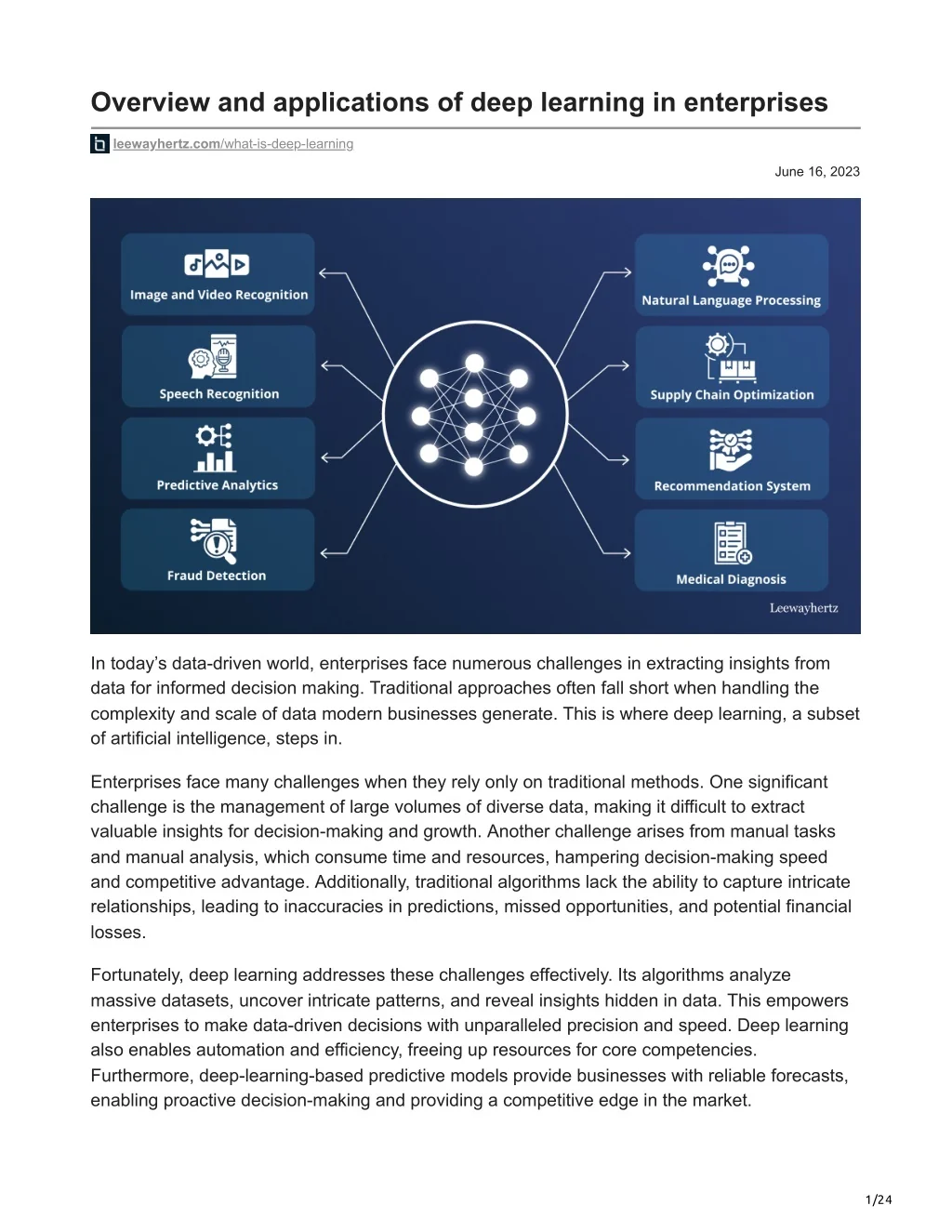 PPT - Overview and applications of deep learning in enterprises ...