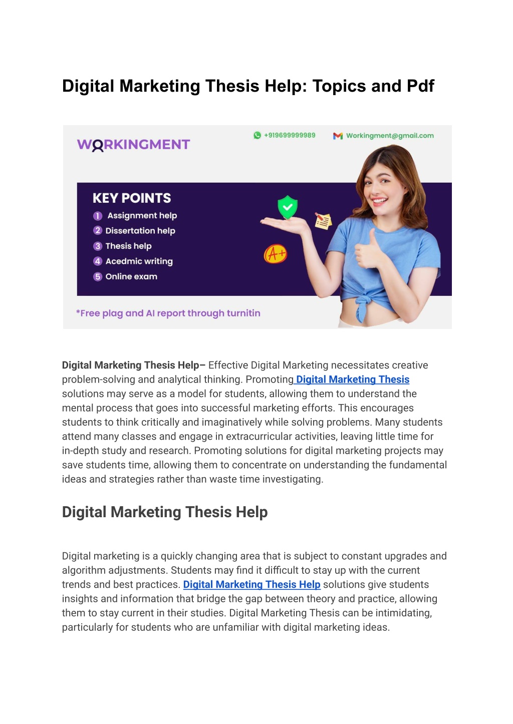 thesis digital marketing ideas