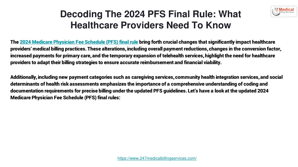 PPT Decoding The 2024 PFS Final Rule_ What Healthcare Providers Need