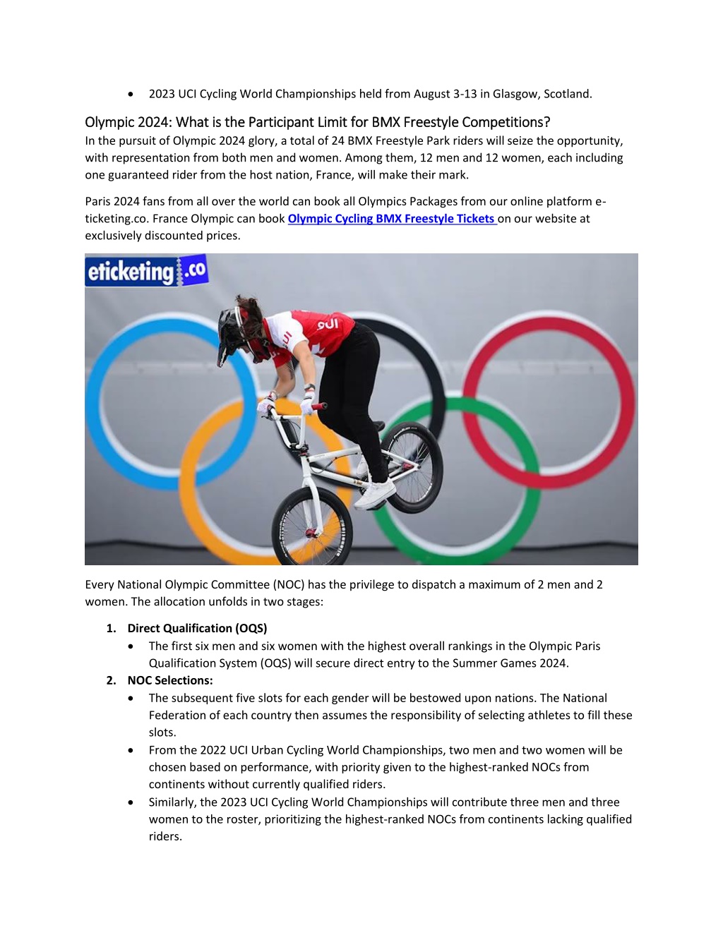 PPT Olympic 2024 Qualification Journey for Olympic Cycling BMX