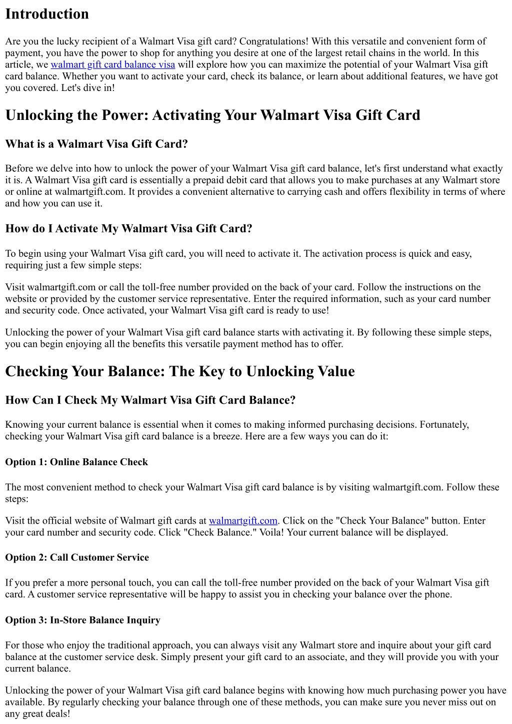 GiftCardslink.com - How to Check Your Walmart Gift Card Balance?  https://bit.ly/35Yapny | Facebook