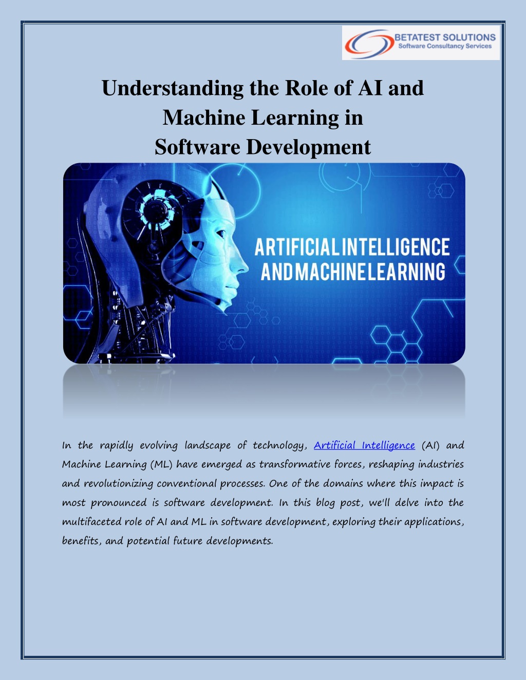 Ppt Understanding The Role Of Ai And Machine Learning In Software