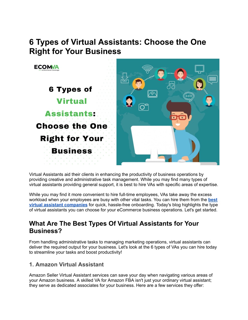 Ppt Types Of Virtual Assistants Choose The One Right For Your Business Powerpoint