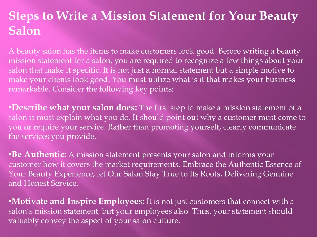 PPT - How To Write A Salon Mission Statement PowerPoint Presentation ...