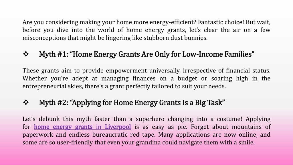 PPT - Busting Some Common Myths About Home Energy Grants PowerPoint ...