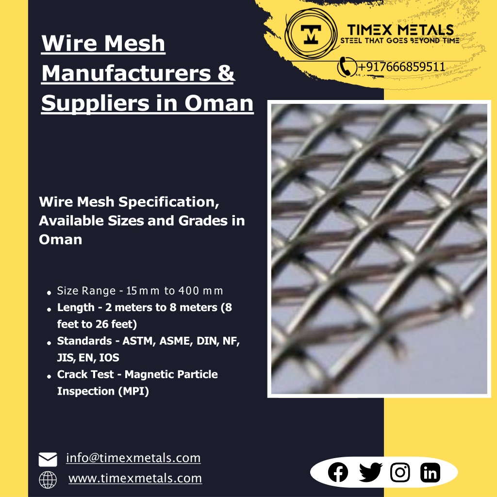 PPT Wire MeshWire Mesh Manufacturers in UAEWire Mesh Manufacturers in Saudi Arabia