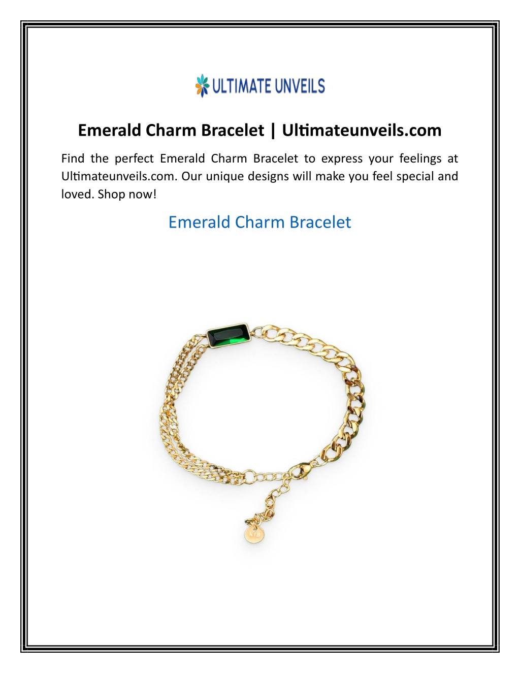 PPT - Emerald Charm Bracelet Ultimateunveils com PowerPoint ...