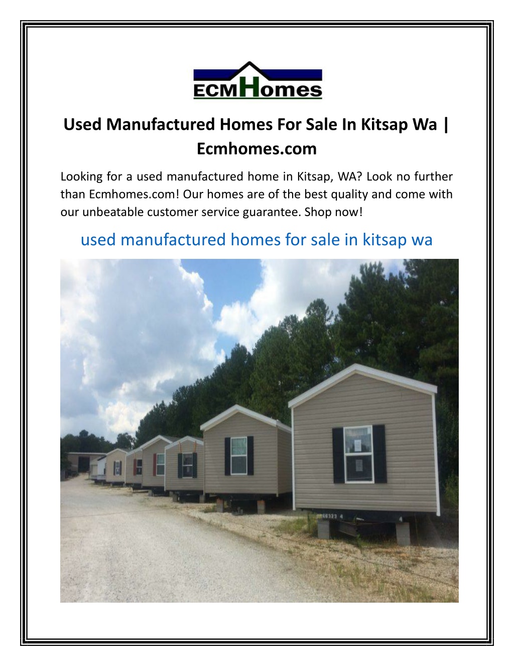 PPT Used Manufactured Homes For Sale In Kitsap Wa Ecmhomes PowerPoint