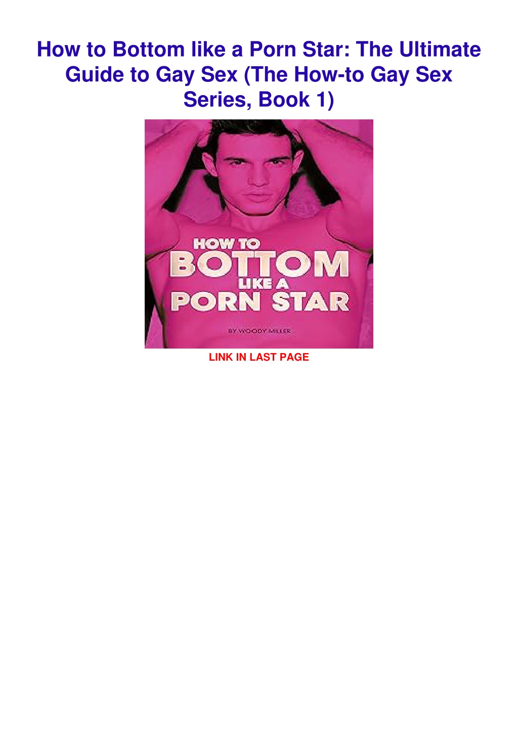 Ppt Read Ebook Pdf How To Bottom Like A Porn Star The Ultimate Guide To Gay Sex The How To 