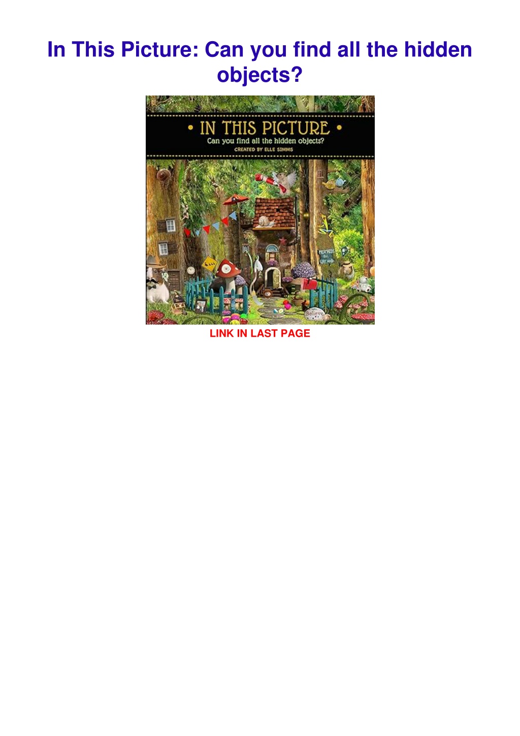 PPT Download PDF In This Picture Can You Find All The Hidden 
