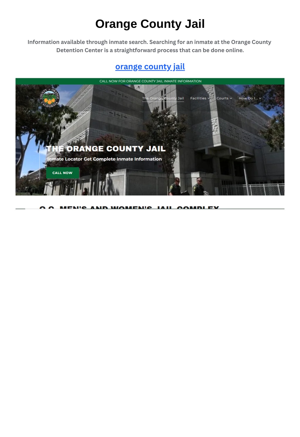 PPT Orange County Jail PowerPoint Presentation, free download ID