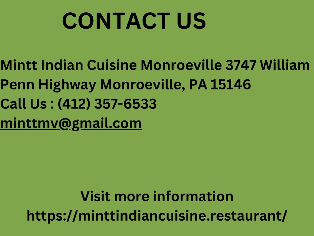 PPT Mintt indian cuisine Pittsburgh ! Minttindiancuisine PowerPoint