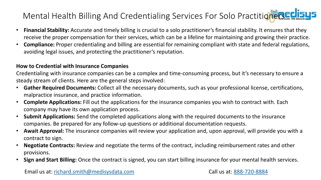 PPT Mental Health Billing And Credentialing Services For Solo