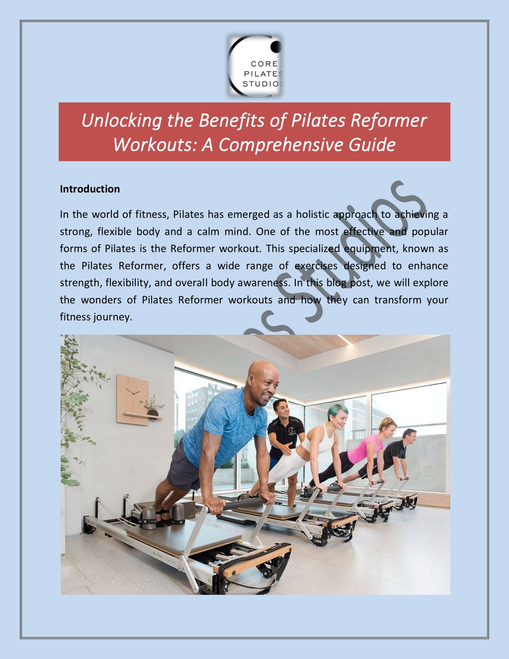 Upper and Lower Body Reformer Pilates - CorePlus Connected