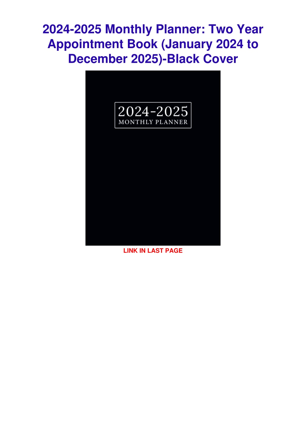 PPT PDF_ 20242025 Monthly Planner Two Year Appointment Book