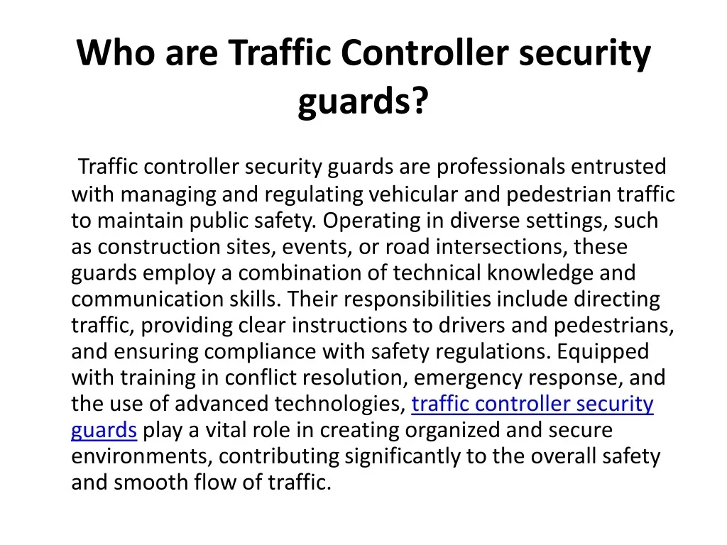 Traffic Control Security PPT - All you need to know about Traffic Controller PowerPoint ...