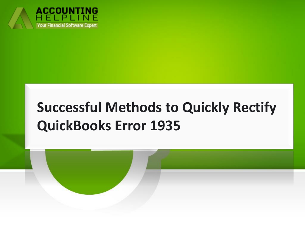 PPT - An Easy Way To Quickly Resolve QuickBooks error 1935 PowerPoint ...