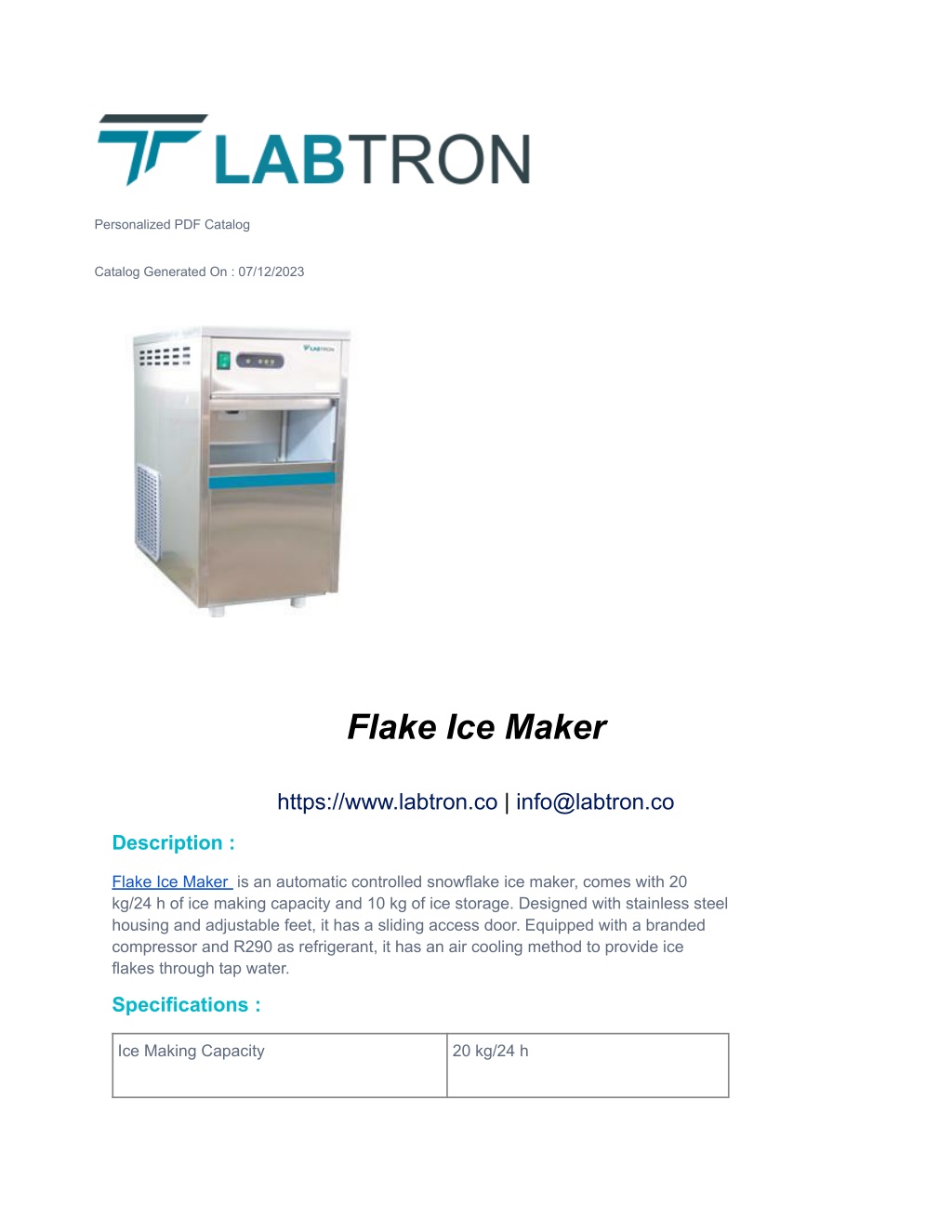 Small Laboratory Snowflake 20kg/24h Mini Ice Machine Ice Making