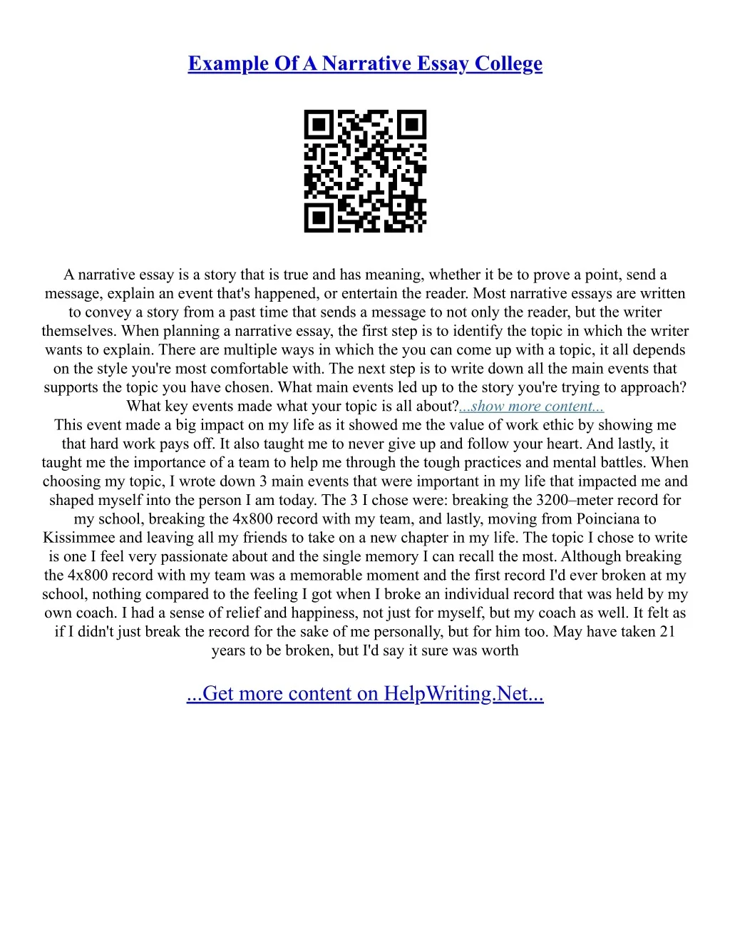PPT - Sample Narrative Essay PowerPoint Presentation, free download ...