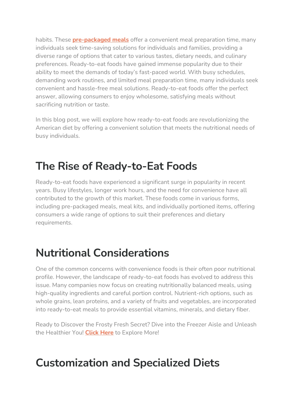 PPT - Nutrition How Ready-to-Eat Foods Are Revolutionizing the American ...