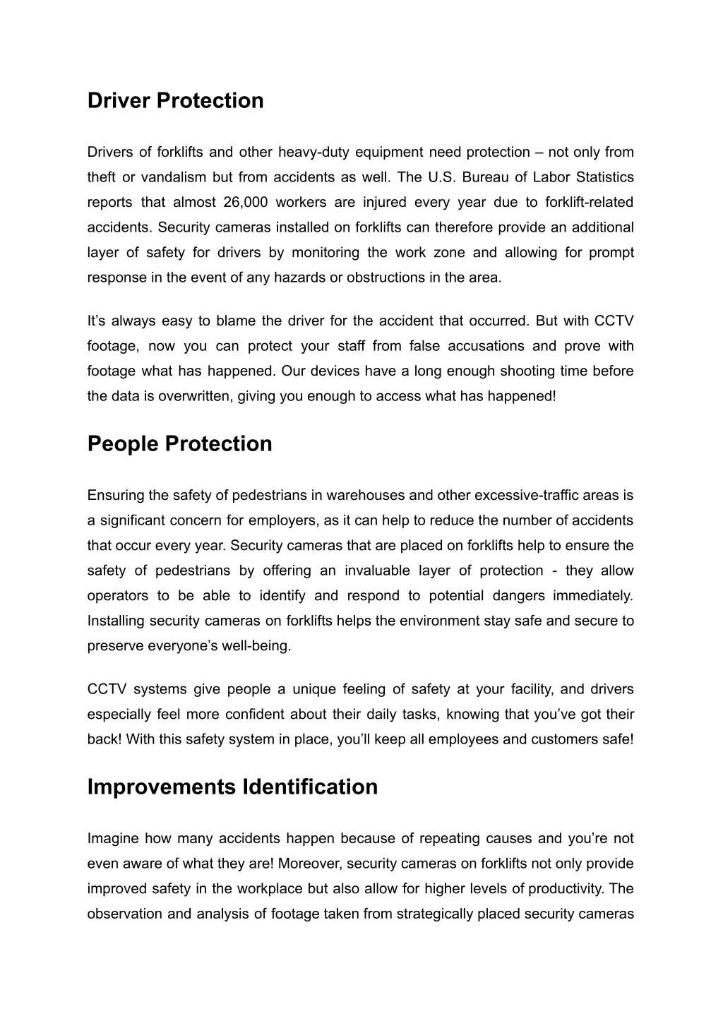 PPT Benefits of Having Vehicle CCTV camera system on Forklift Trucks