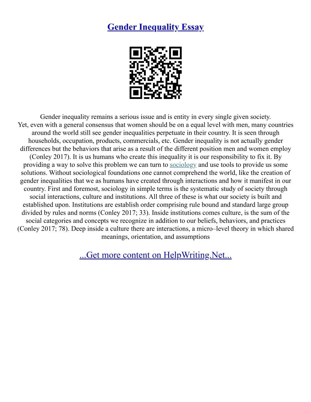 PPT - Essay Gender Inequality PowerPoint Presentation, free download ...