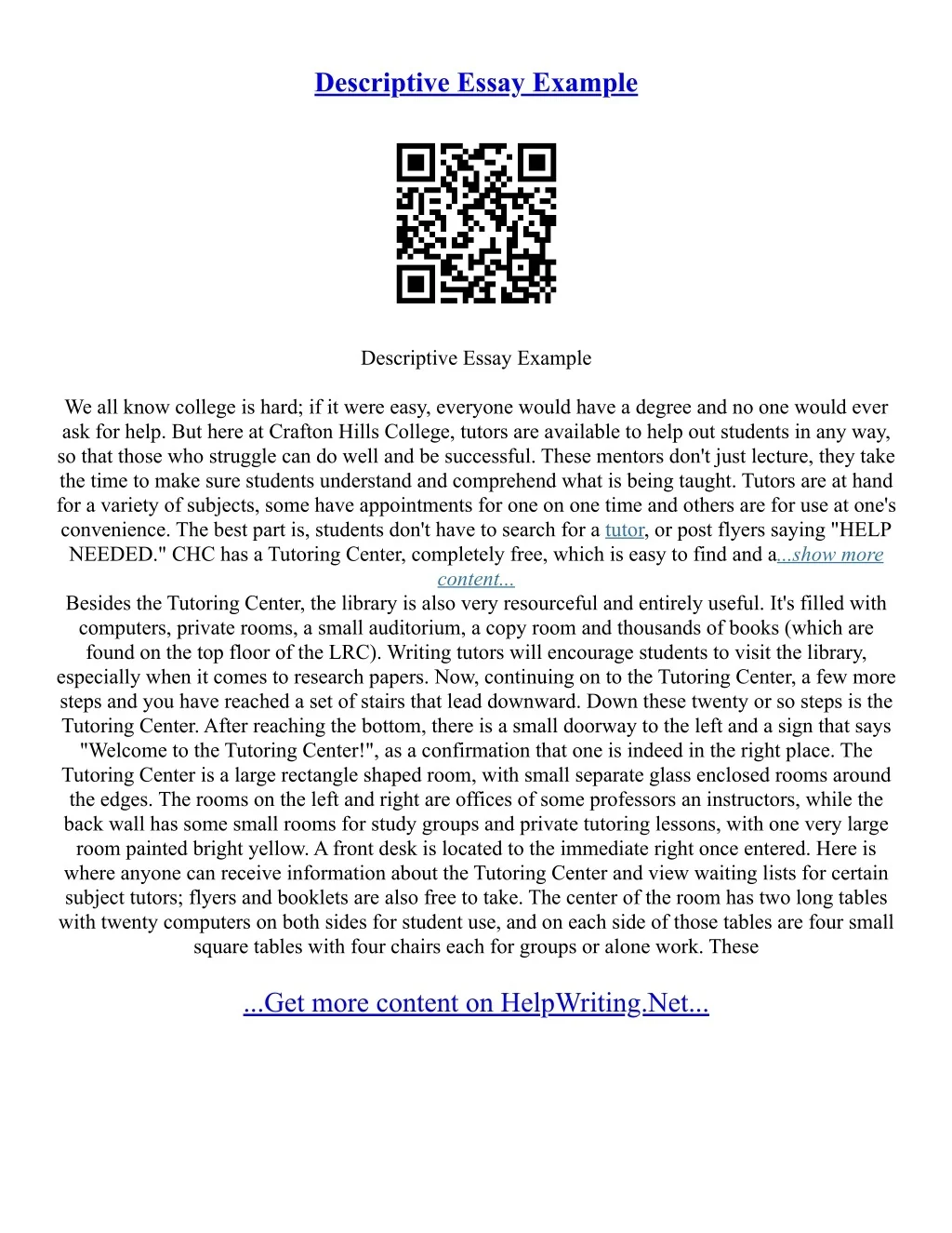 PPT - Descriptive Essays Examples On Place PowerPoint Presentation ...