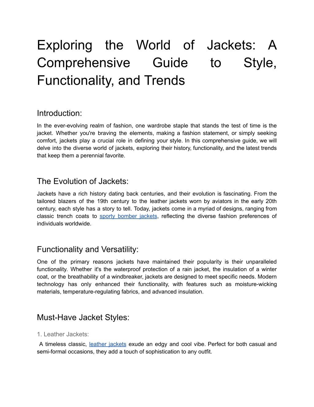 PPT - Exploring the World of Jackets: A Comprehensive Guide to Style, Functionality, PowerPoint 