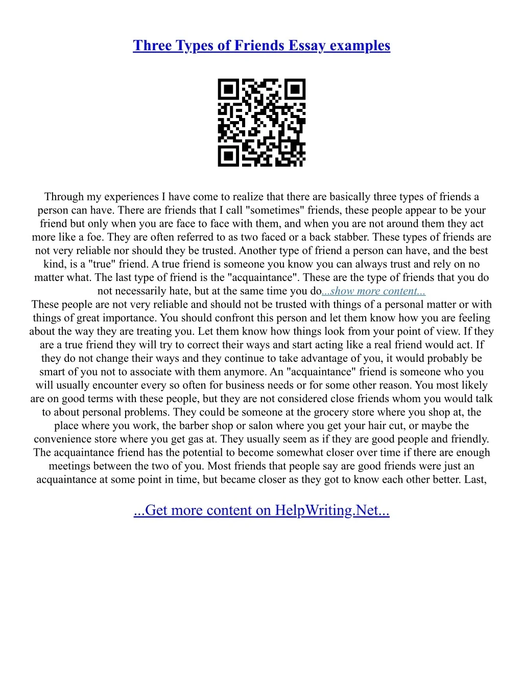 PPT - A True Friend Essay PowerPoint Presentation, free download - ID ...