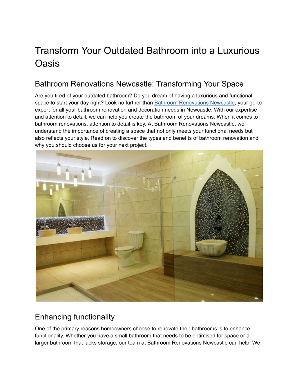 Transforming Your Bathroom into a Luxurious Oasis