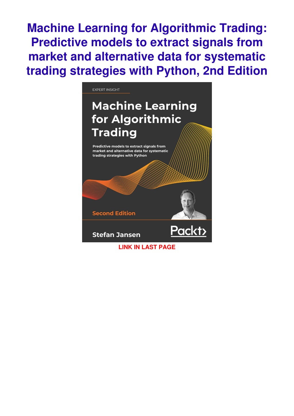 PPT - Download⚡️ Machine Learning For Algorithmic Trading: Predictive ...