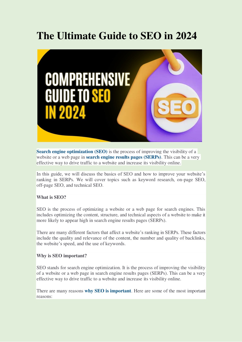 PPT - Ultimate Guide to SEO in 2024 PowerPoint Presentation, free download  - ID:12743733