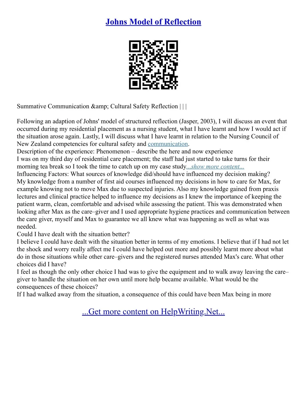 PPT - Reflective Essay In Nursing PowerPoint Presentation, free ...