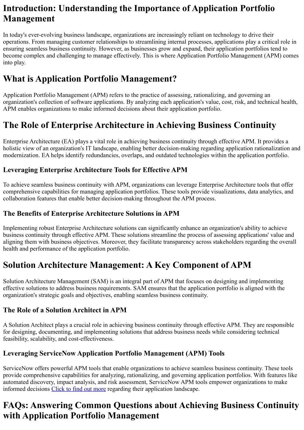 PPT Achieving Business Continuity with Application Portfolio