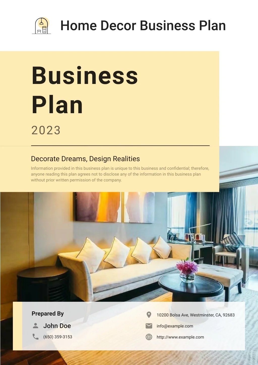 PPT home decor business plan PowerPoint Presentation, free download