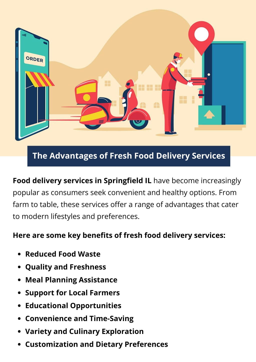 Fresh food store delivery services