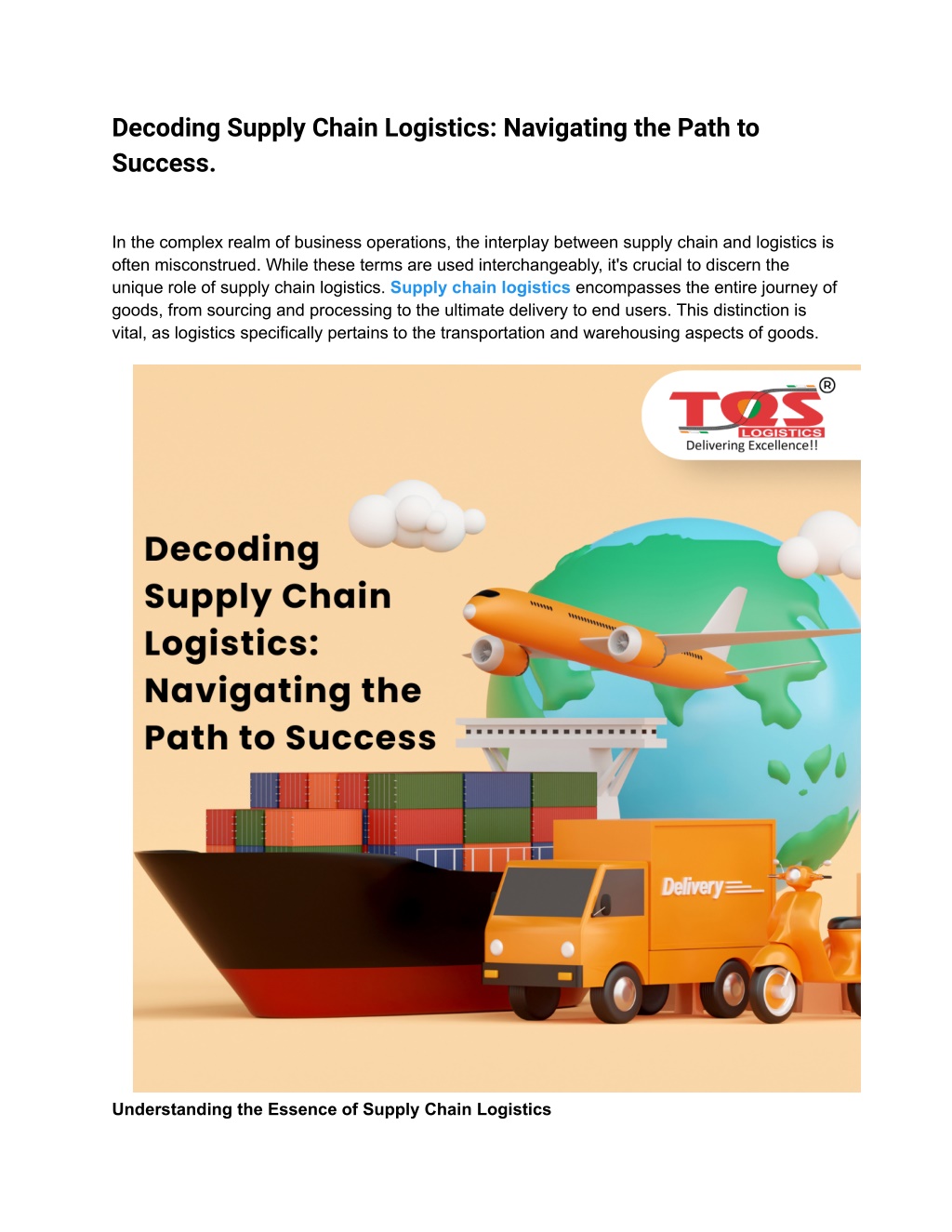 Ppt Decoding Supply Chain Logistics Navigating The Path To Success Powerpoint Presentation 9957