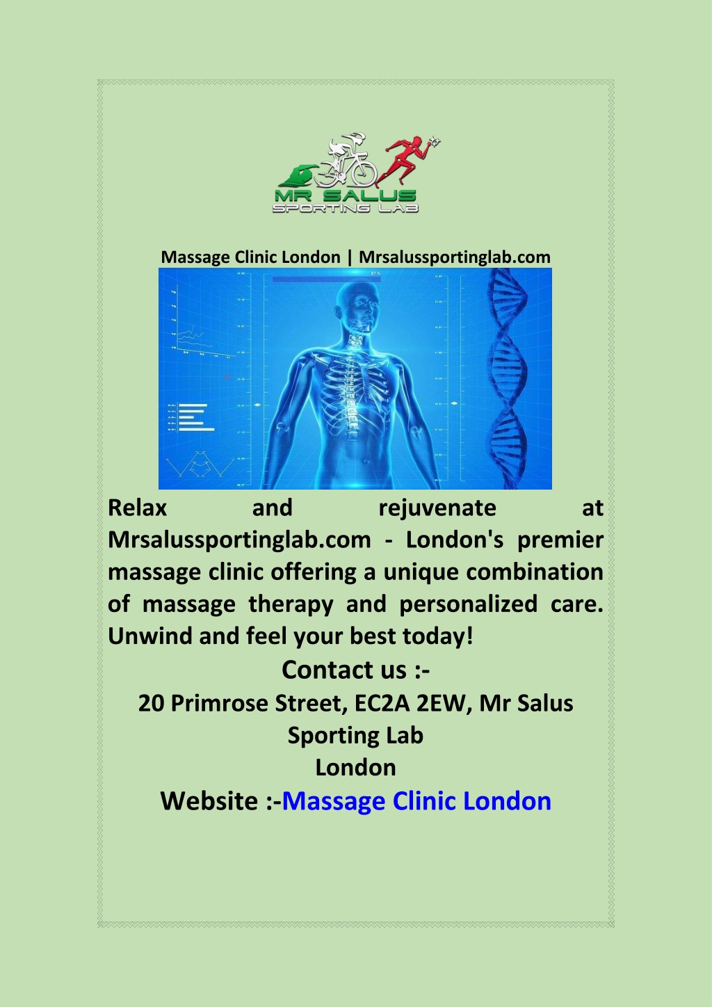 Ppt Massage Clinic London Mrsalussportinglab Com Powerpoint