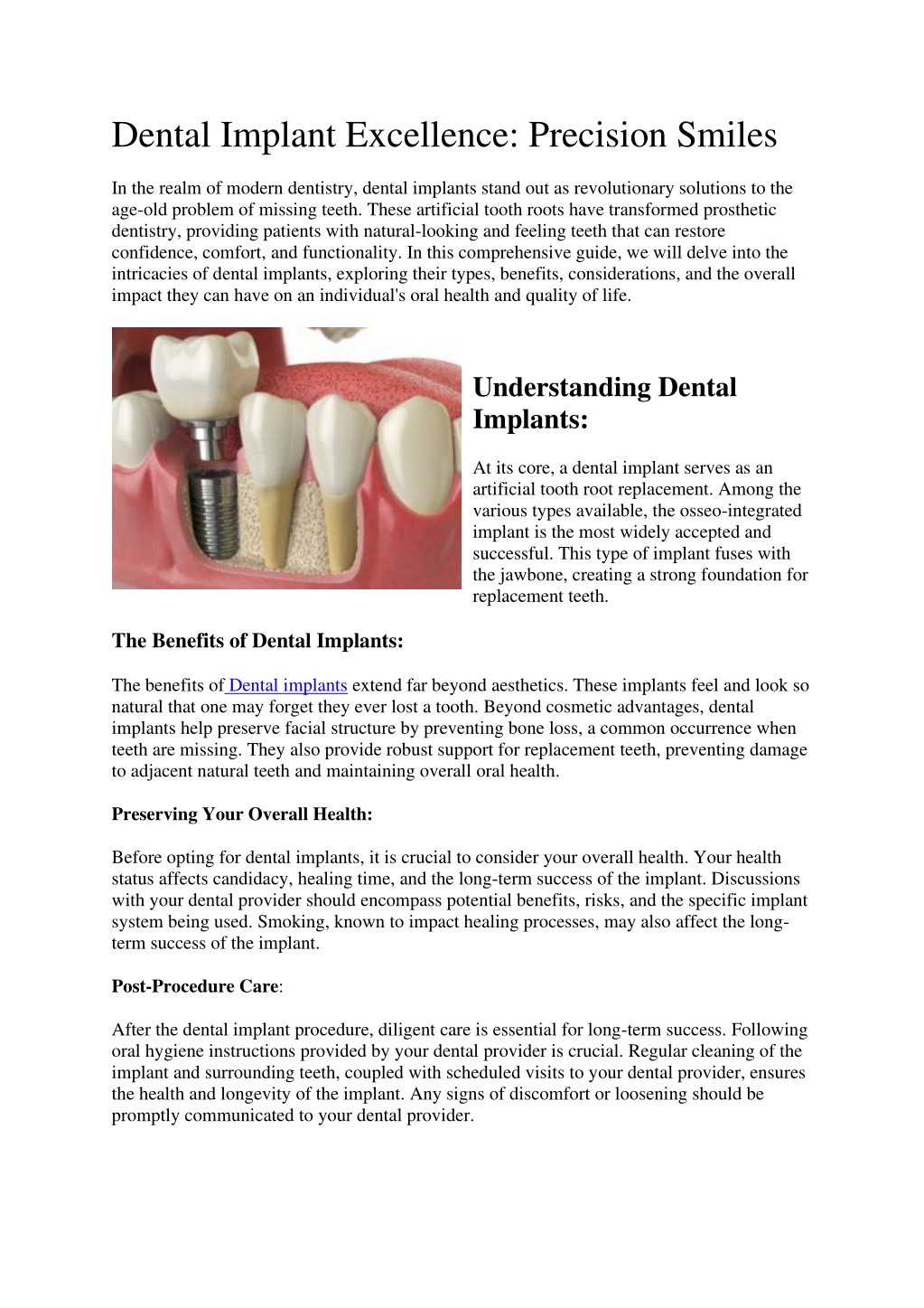 Ppt Dental Implant Excellence Powerpoint Presentation Free Download Id