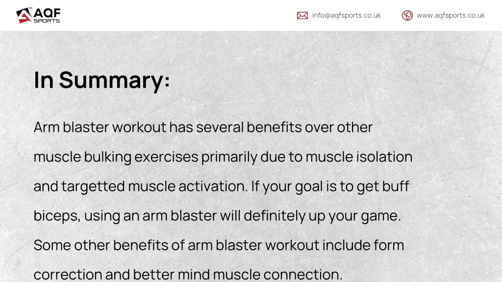 PPT Benefits of an Arm Blaster for Upper Arm Bulking (Bicep Bomb
