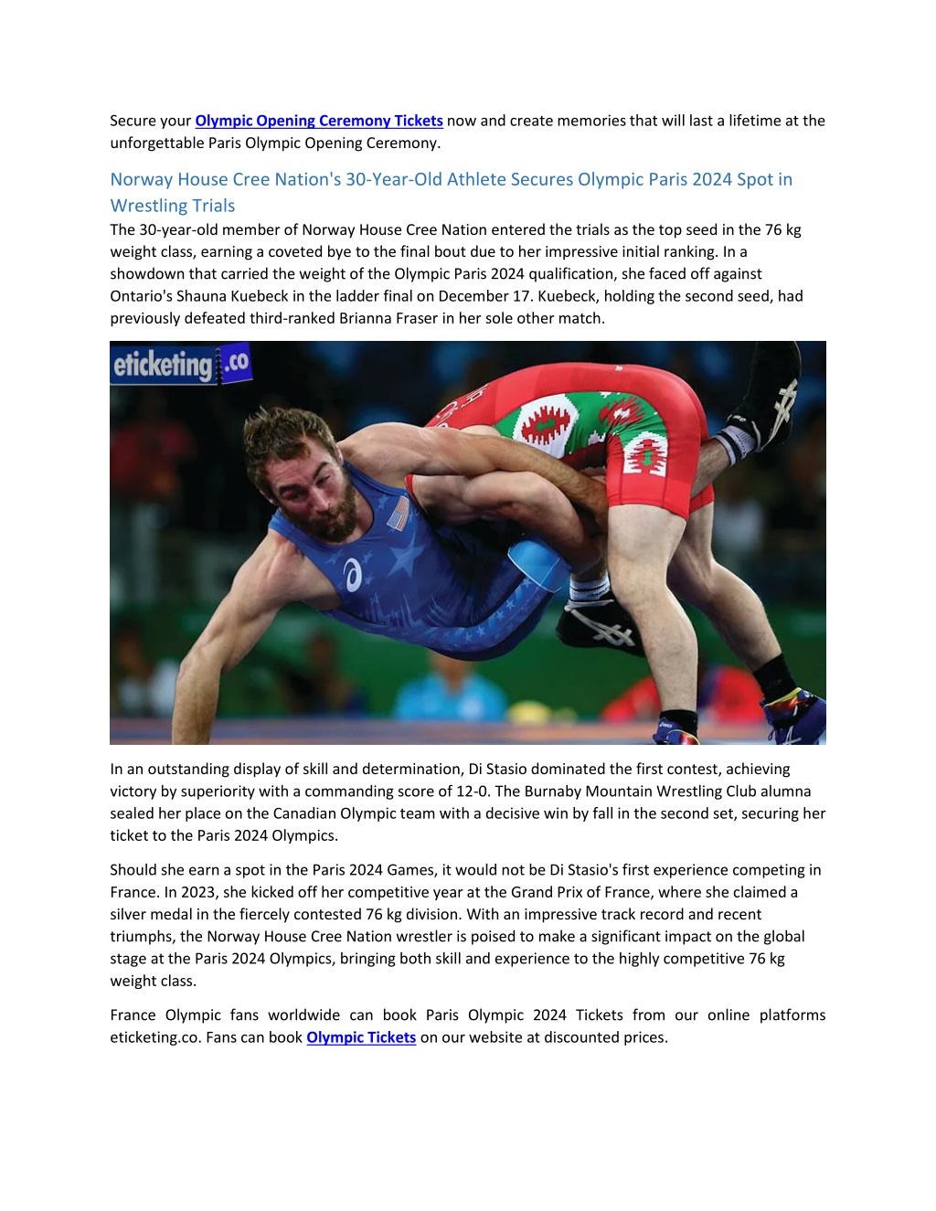 PPT - Paris 2024 Burnaby Wrestler Justina Di Stasio Is One Step Closer ...