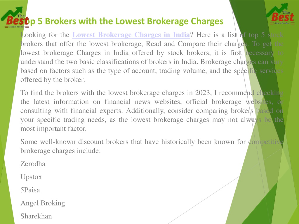 PPT - Top 5 Brokers With The Lowest Brokerage Charges PowerPoint ...