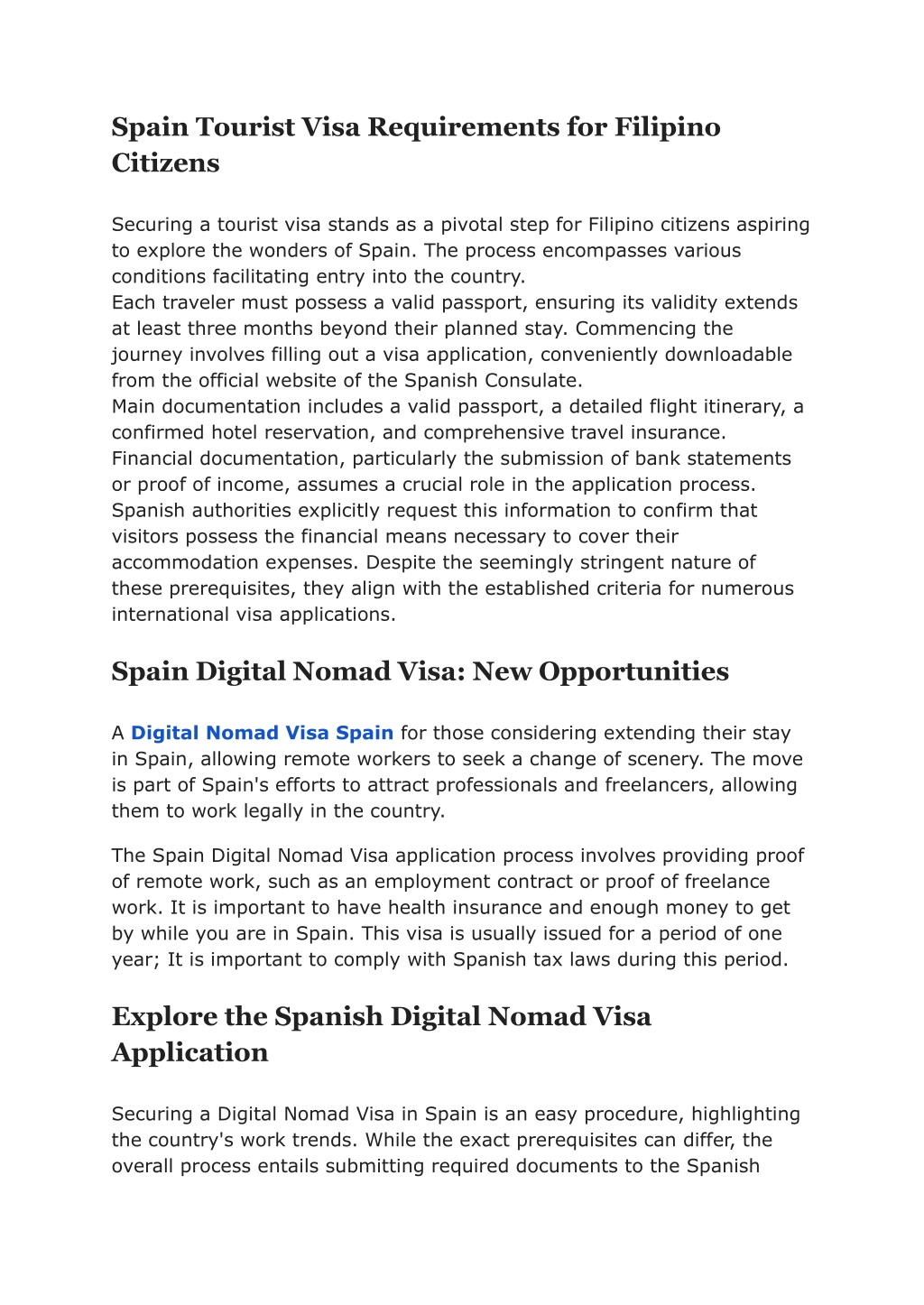 spain tourist visa requirements for filipino citizens