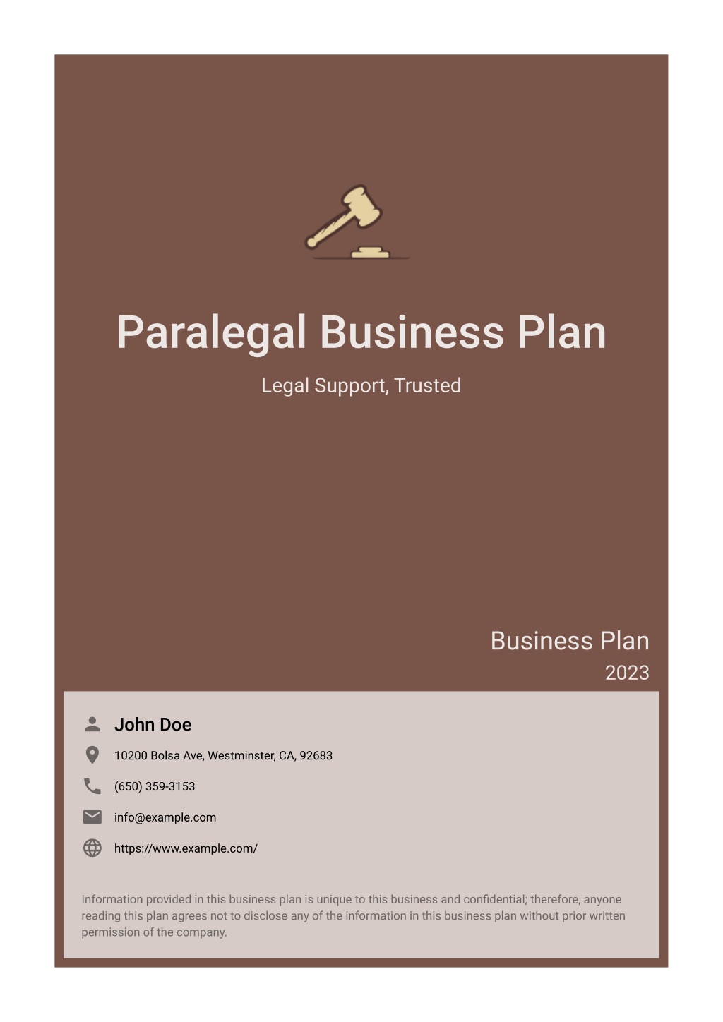paralegal business plan sample ontario