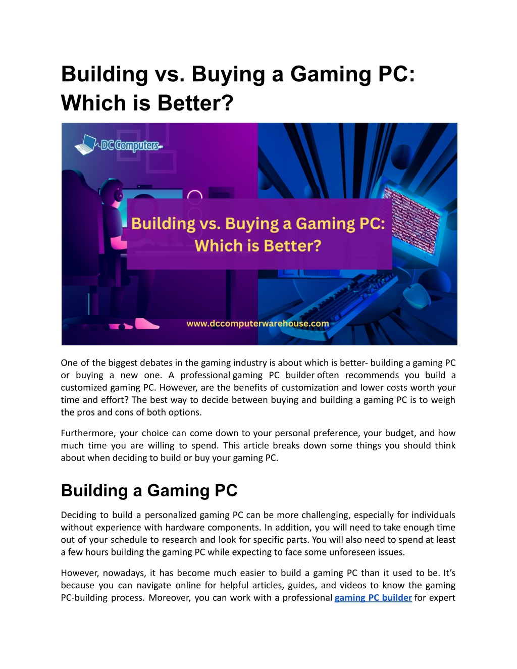 PPT Building vs. Buying a Gaming PC_ Which is Better_ PowerPoint