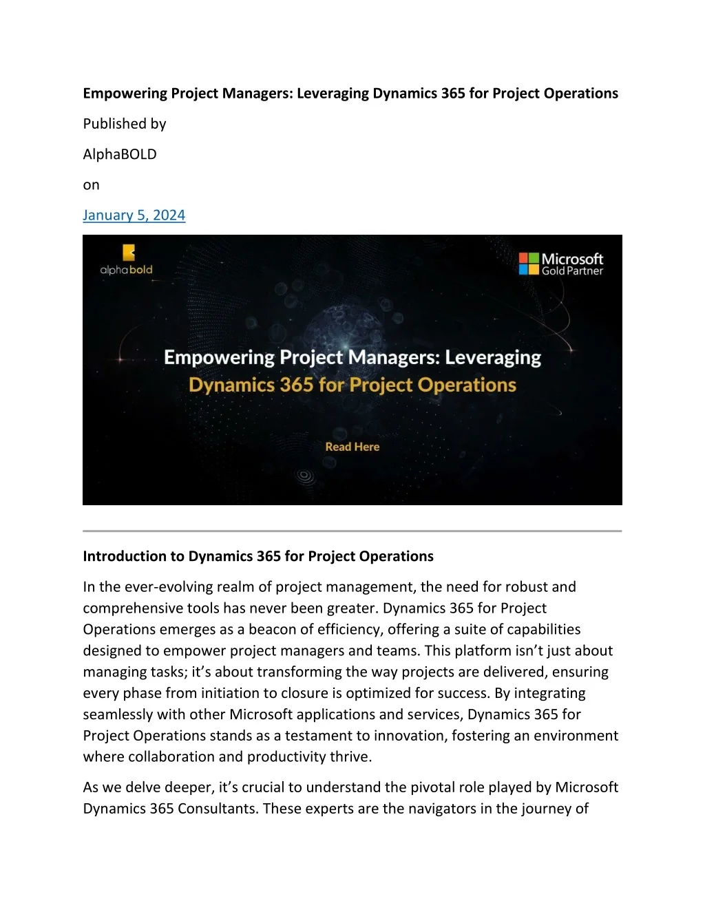 PPT - Empowering Project Managers Leveraging Dynamics 365 for Project ...