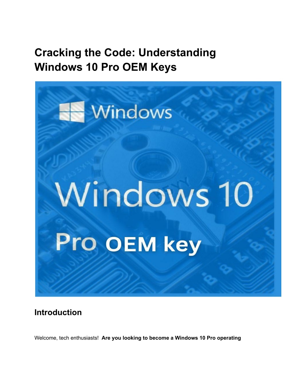 PPT - Cracking the Code_ Understanding Windows 10 Pro OEM Keys 