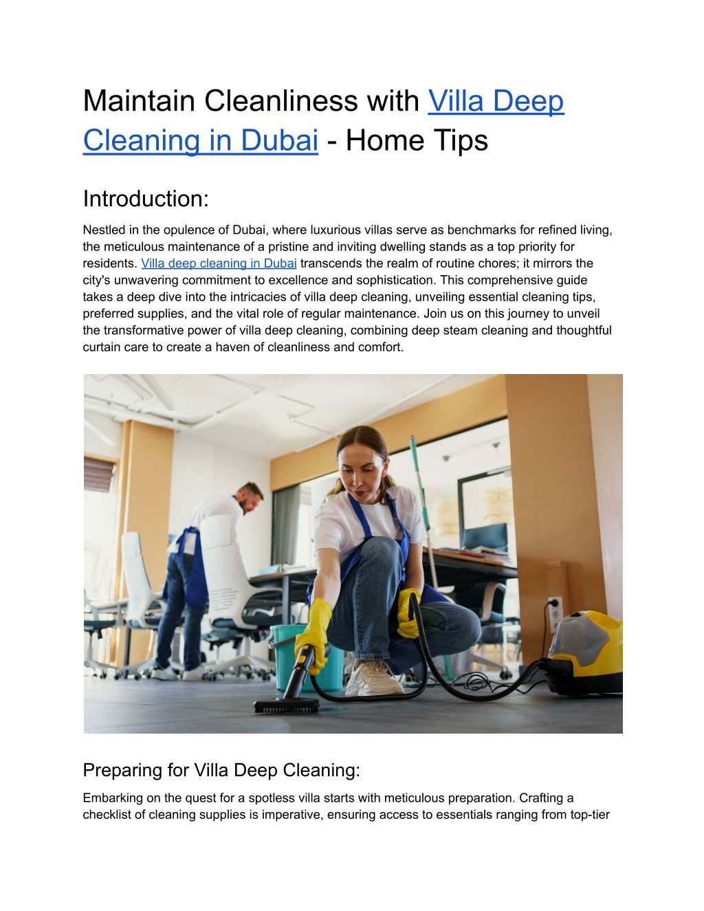 PPT - Maintain Cleanliness with Villa Deep Cleaning in Dubai - Home ...